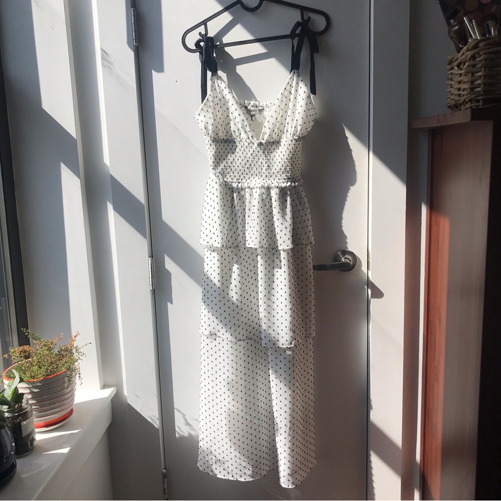 NWT pleated polka dot dress